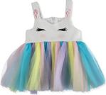 For My Baby Yaz Kız Bebek Unicorn Tül İnterlok İp Askılı Lastikli Bisiklet Yaka Tek Elbise 1 Yaş