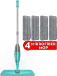 Forsace Sprey Mop Mavi Renk 1+3 Adet Yedek Microfiber Bez