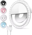 Galio Selfie Işık Şarjlı Ring Light Led Selfie Işığı Telefon Işığı Pembe