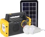 Gaman Rt-907 Bluetoothlu Şarjlı Radyo Güneş Enerjili 2 Ampullü Solar Set - Güneş Enerjili Powerbank