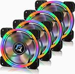 Gameforce Dual Ring Rainbow 12Cm 120Mm Kasa Fan 4 Lü Set