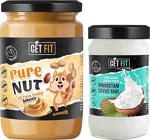 Getfit Purenut Doğal %100 Fıstık Ezmesi Şekersiz 600G + %100 Soğuk Sıkım Hindistan Cevizi Yağı 300Ml