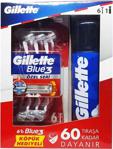 Gillette Blue3 Milli Takım Özel 6'lı + Tıraş Köpüğü 200 ml Tıraş Makinesi Paketi