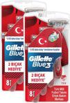 Gillette Blue3 Milli Takım Özel Paketi 8 li Tıraş Bıçağı x 2 Adet