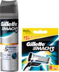 Gillette Mach3 Yedek 8'li + Hediye Tıraş Jeli 200 ml Tıraş Bıçağı