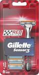 Gillette Sensor3 Tıraş Makinesi Red Edition + 6 Yedek Tıraş Bıçağı