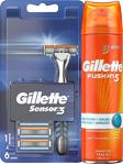 Gillette Sensor3 Tıraş Makinesi + Yedek Tıraş Bıçağı 6'Lı Serinletici Tıraş Jeli 200 Ml