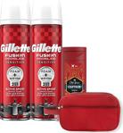 Gillette Tıraş Köpüğü (2'Li) + Old Spice Duş Jeli Çanta