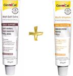 Gimcat Anti-Hairball Malt Paste 20Gr + Multivitamin Paste Kedi Vitamin 20Gr