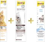 Gimcat Multivitamin Paste 100Gr + Anti-Hairball Malt 100Gr + Kitten Paste 50Gr