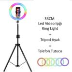 Glr Halka Işık Led Youtuber Makyaj Rgb Ring Light 33Cm (13''Inch) Led Video Işığı