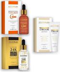 Goldenplus 24K Yaşlanma Karşıtı Gold Serum 30 Ml & Leke Kremi 50 Ml & Aydınlatıcı C Vitamin Serumu 30 Ml