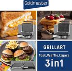 Goldmaster Grillart 2200 Watt 3In1 Granit Çıkarılabilir Plaka Waffle ,Izgara ,Tost Makinesi