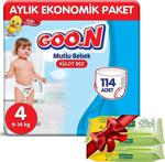 Goon Mutlu Bebek Jumbo Külot Bebek Bezi 114 Adet 4 Beden Aylık Fırsat Paketi