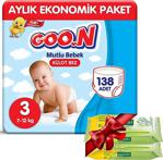 Goon Mutlu Bebek Jumbo Külot Bebek Bezi 3 Beden 138 Adet Aylık Fırsat Paketi