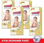 Goon Premium Soft 4 Numara 34'lü 4 Paket Bebek Bezi