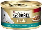 Gourmet Gold Parça Etli ve Soslu Somonlu Tavuklu 85 gr Yetişkin Kedi Konservesi