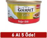 Gourmet Gold Parça Sığır Etli 85 gr 6'lı Paket Yetişkin Kedi Konservesi