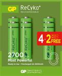 Gp Batteries Recyko+ 2700 Aa Kalem Ni-Mh Şarjlı Pil, 1.2 Volt, 6'Lı Kart