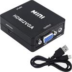 Gplus Hdmi To Vga Mini Switch Full Hd Hdmi Vga Görüntü Çevirici Dönüştürücü Hdmi2Vga - Siyah