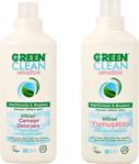 Green Clean Sensitive Bitkisel Çamaşır Deterjanı 1 Lt + Yumuşatıcı 1 Lt (Parfümsüz & Boyasız)