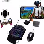 Gregoss Johf Pubg Oyun Konsolu Klavye+Mouse+Bağlantı Aparatı+Mouse Pedi Telefon Tutucu Ledli Işıklı