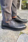Groosh Siyah G008 722 Erkek Hakıkı Derı Oxford Ayakkabı