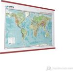 Gürbüz Kabartma Dünya Fiziki Haritası 70X100