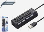 Hadron Hr102 Işikli Anahtarli Si̇yah 4 Port Usb 2.0 Hub Çoklayici