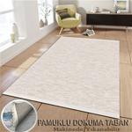 Halıforum Sade Halı Modelleri Pamuklu Dokuma Taban Krem-İ-K188 - 80 x 140 cm