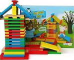 Hamaha Wooden Toys Ahşap Eğitici Geliştirici Bultak-Renkli Kule-Kitap Puzzle-9 Prç Küp 4'Lü Set