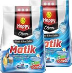 Happy Clean Toz Çamaşır Deterjanı Renkli Vebeyazlar İçin 6 Kg X 2 Adet