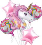 Happyland Unicorn Folyo Balon Seti Pembe 5 Li Set