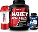 Hardline Nutrition Whey 3 Matrix Protein Tozu Çilek 2300 Gr + Arg 1250 120 Kapsül + Shaker