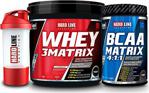 Hardline Nutrition Whey 3 Matrix Protein Tozu Çilek 4000 Gr + Bcaa Matix 630 Gr + Shaker