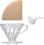 Hario V60 02 Şeffaf Plastik Dripper Ve Kağıt Seti