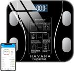 Havana Baskül Tartı Akıllı Bluetooth Usb Şarj Edilebilir Lcd Dijital Ekran Ev Vücut Yağ Ölçeği