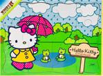 Hello Kitty 12 Parça Ahşap Mevsimler Sonbahar Puzzle