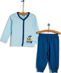 Hellobaby Basic Erkek Bebek Baharlık Çıtçıtlı Pijama Takımı 9 Ay