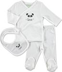 Hellobaby Bebek Bambu Set Organik 3Lü Zıbın Patikli Alt Takım 9 Ay