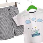 Hellobaby Yaz Erkek Bebek Denizci Tshirt-Şort Takım 1,5 Yaş