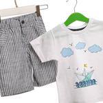 Hellobaby Yaz Erkek Bebek Denizci Tshirt-Şort Takım 3 Yaş