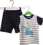 Hellobaby Yaz Erkek Bebek Denizci Tshirt-şort Takım 1,5 Yaş