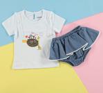 Hellobaby Yaz Kız Bebek Cennet Tema Tshirt-Şort Takım 1,5 Yaş