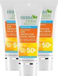 Herbaderm Suya Dayanıklı Yüz Spf 50+ 75 Ml 3 Paket Güneş Kremi