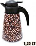 Herevin 161704-008 Konik Desenli Cam Termos 1.2 Litre Coffee