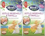 Hero Baby Gece Sütlü Rezeneli 8 Tahıllı 200 gr 2'li Kaşık Maması