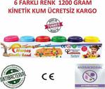 Heroes Kinetik Kum, 6 Renk 1200 Gr Kum, Bardaklı Set, 6 Adet Oyun Kalıbı