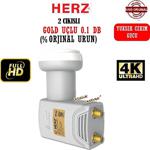 Herz Hr-902 Çift Çıkışlı Universal Lnb Full Hd 0.1Db Gold