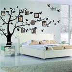 Home Accessories Soy Ağacı Kuşlar Görsel Resim Çerçeve Dev Boyut 250X200 Cm Pvc Duvar Sticker